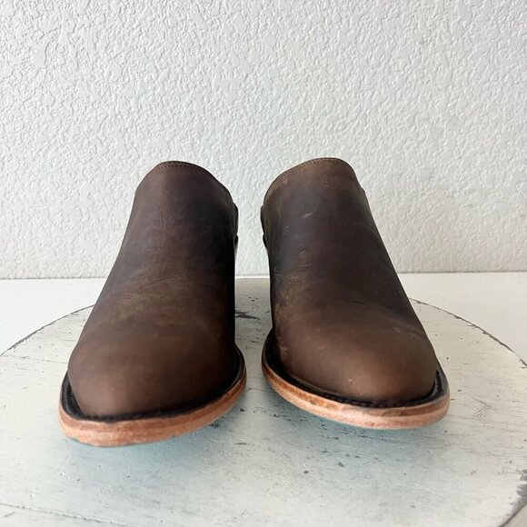 Lane Plain Jane Mule Womens 9 Brown Leather Cowboy Boots Short Western Cowgirl - Picture 5 of 13